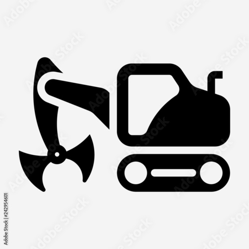 Glyph clamshell bucket pixel perfect vector icon