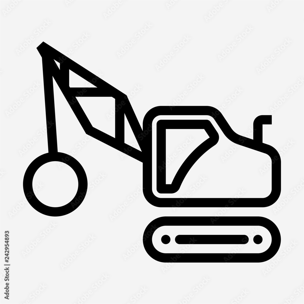 Outline wrecking ball pixel perfect vector icon Outline wrecking ball pixel perfect vector icon