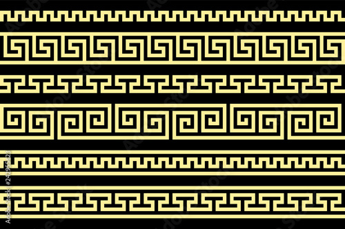 greek fret repeated motif. meander. vector seamless pattern. simple repetitive background. geometric shapes. textile paint. fabric swatch. wrapping paper. texture
