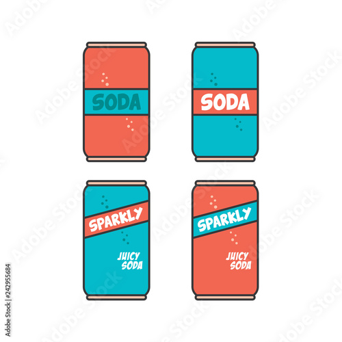 soda juice flat icon vector