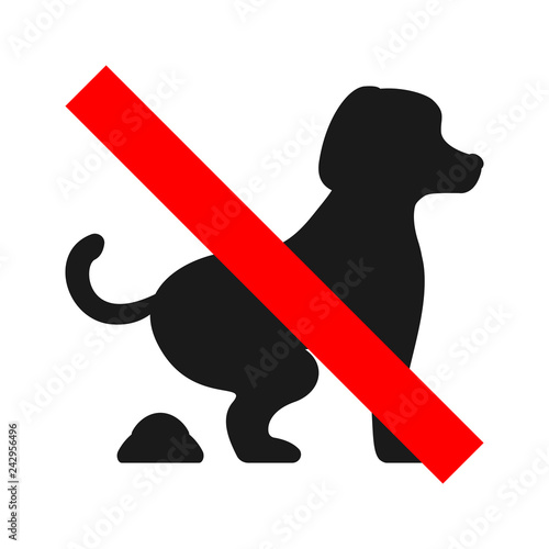 NO DOG POOPING sign. Vector.