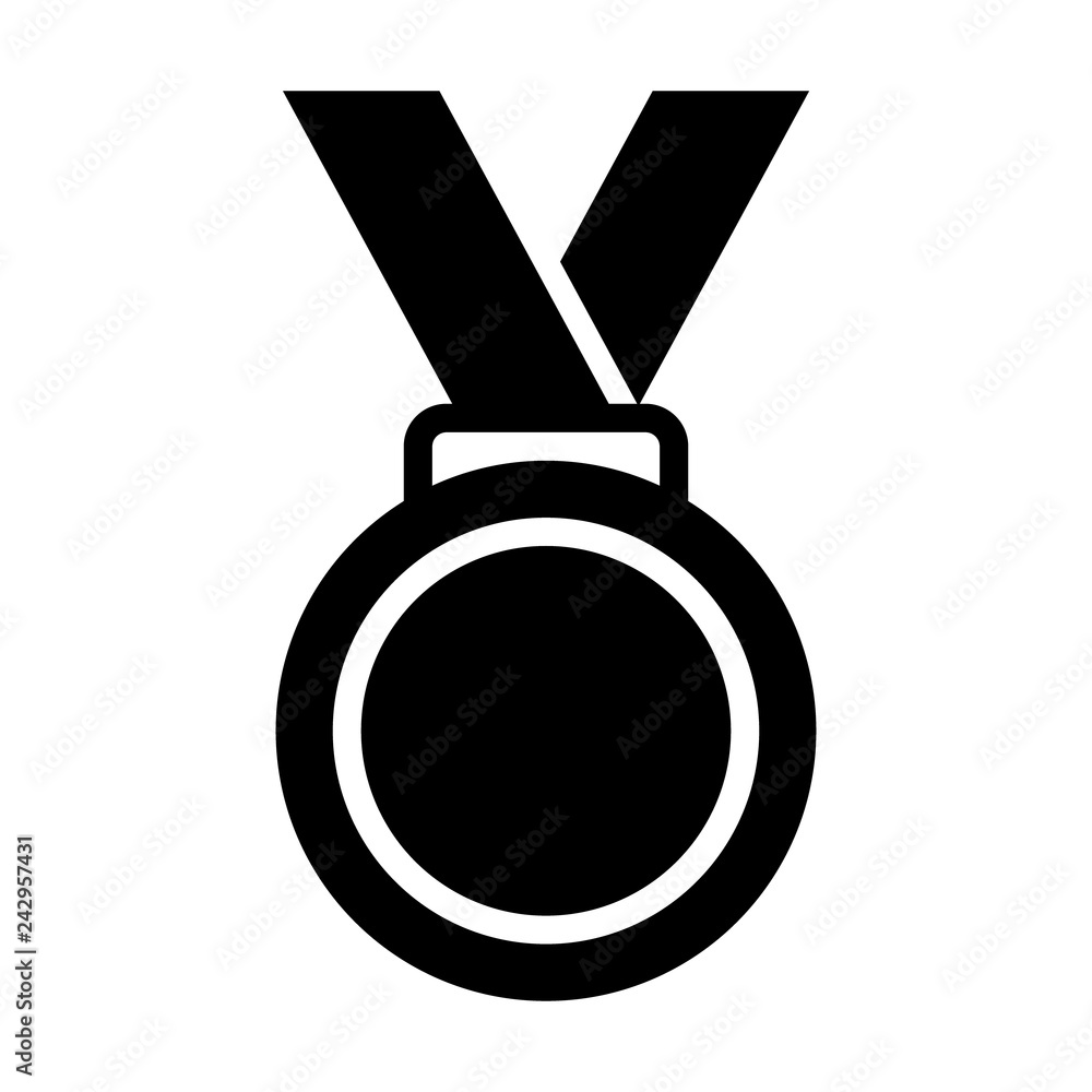Gold medal with ribbon flat vector icon for sports apps and websites Gold medal with ribbon flat vector icon for sports apps and websites