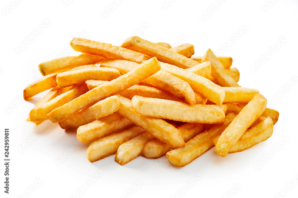 Stack of fresh fried french fries in depth perspective Stack of fresh fried french fries in depth perspective