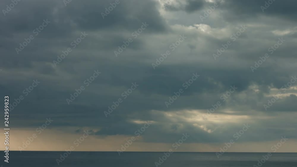 Dramatic sky over the sea horizon view from the coast sunset timelapse Dramatic sky over the sea horizon view from the coast sunset timelapse