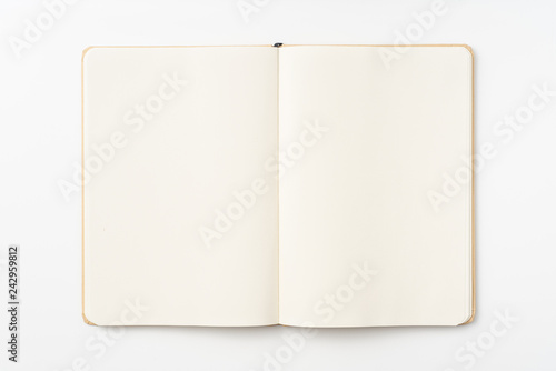 Top view of kraft paper notebook, page