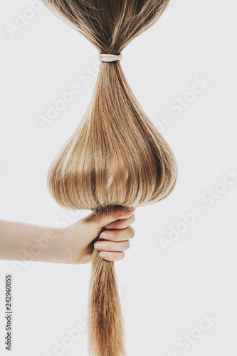 Streak of blonde hair