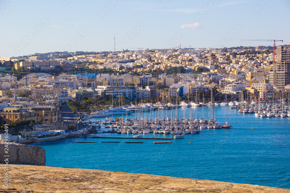 Panorama of Valletta ,Malta, sea and beautiful Nature views