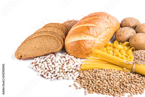 Carbohydrates of loaf, potatoes and groats.