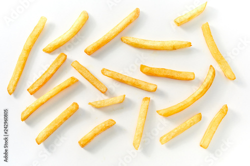 Top down view of long cut french fries