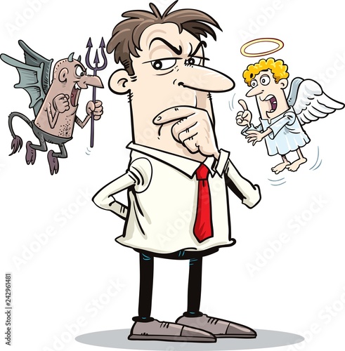 Shoulder devil and angel