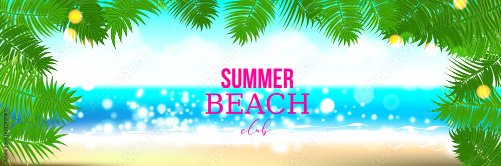 Obraz premium Summer time club seashore palm landscape
