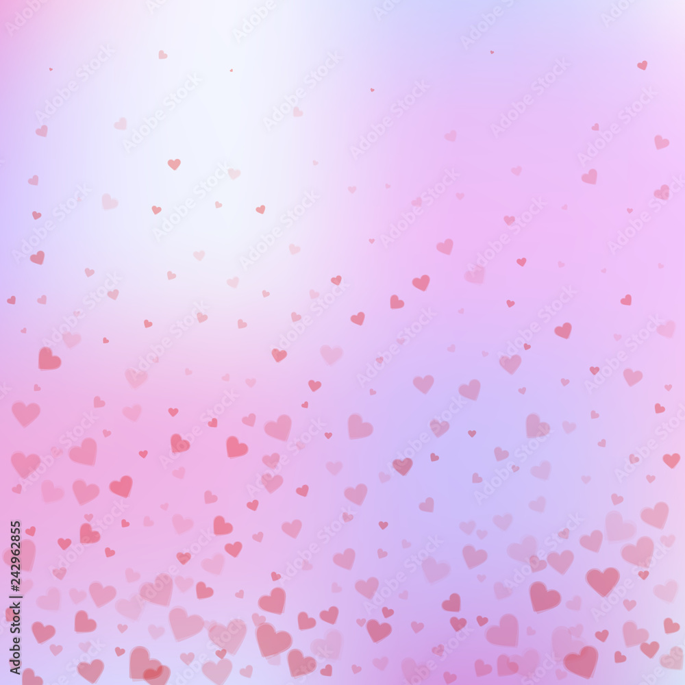 Red heart love confettis. Valentine's day gradient Red heart love confettis. Valentine's day gradient