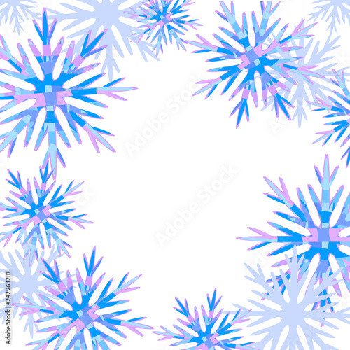Christmas card with snow flakes.