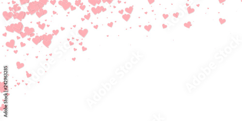 Pink heart love confettis. Valentine's day falling