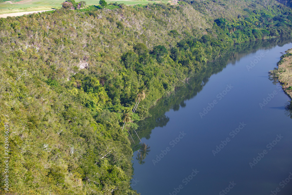 Fototapeta premium The view from the height of the valley of the river Chavon