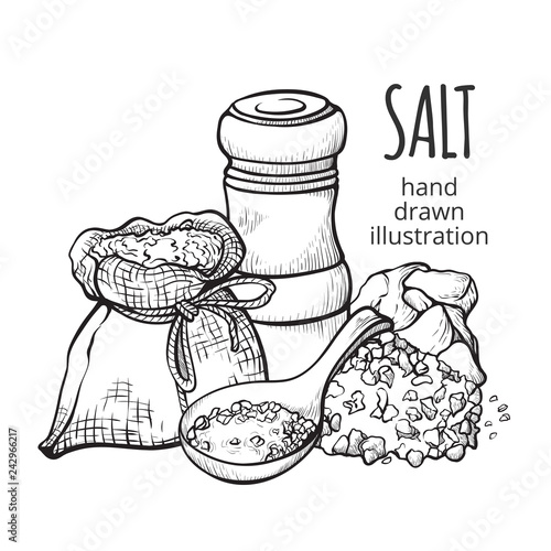 Salt in a sack hand drawn set