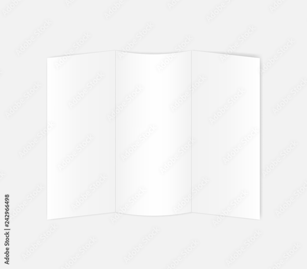 Tri-fold leaflet, trifold brochure - mockup, white blank flyer - template Tri-fold leaflet, trifold brochure - mockup, white blank flyer - template