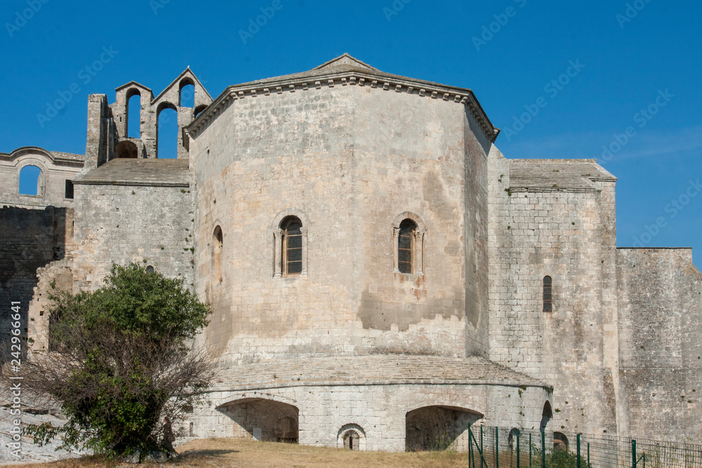 Montmajour France 15-12-2018. Monastery and abbey of Montmajour in the south of France