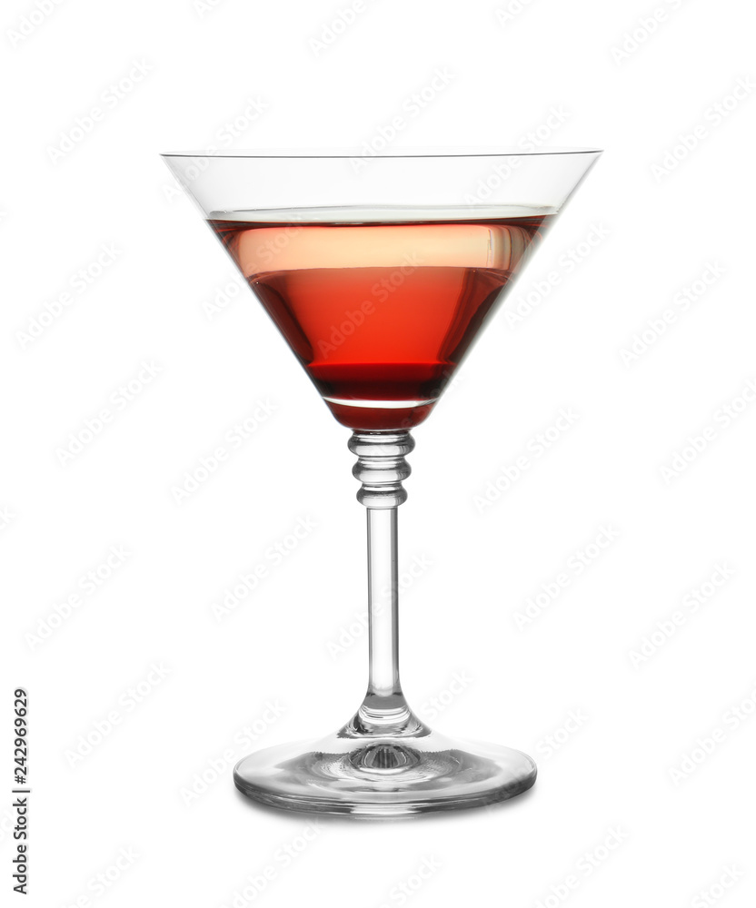 Delicious martini cocktail on white background. Festive drink Delicious martini cocktail on white background. Festive drink