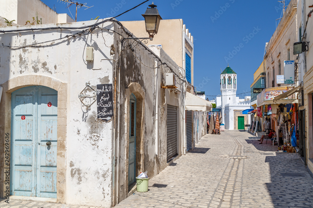 MAHDIA / TUNISIA - JUNE 2015: Street in medina of Mahdia, Tunisia