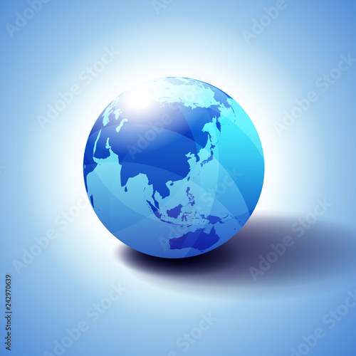 China Korea Japan Pacific  Background with Globe Icon 3D illustration