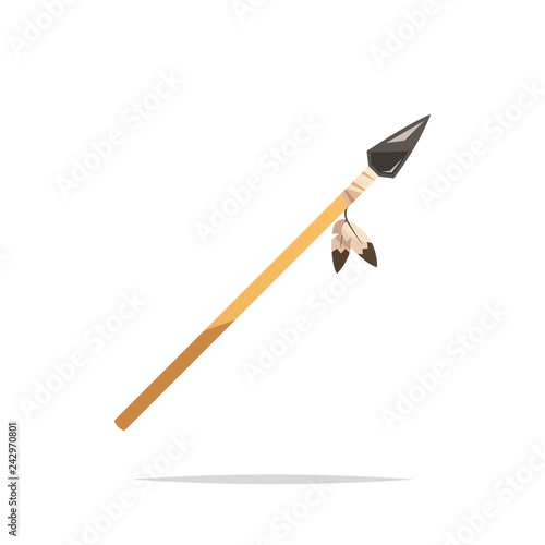 Native american spear vector isolated illustration
