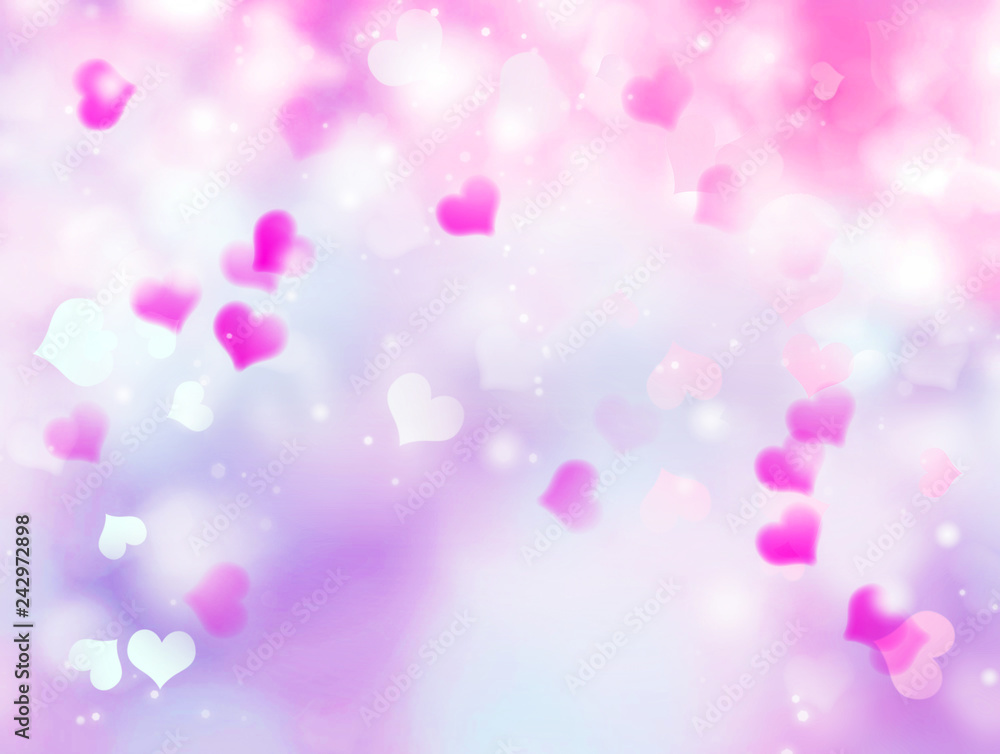 Bright background blur with hearts Bright background blur with hearts