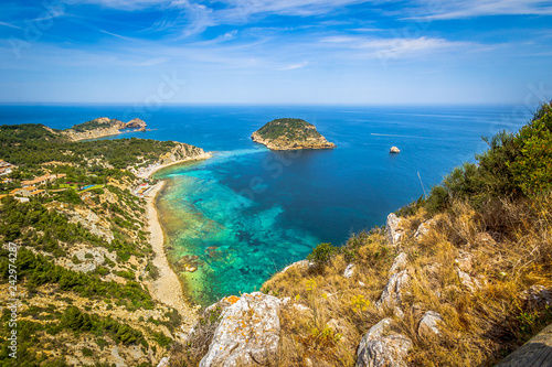 Spain's coast with island landscape