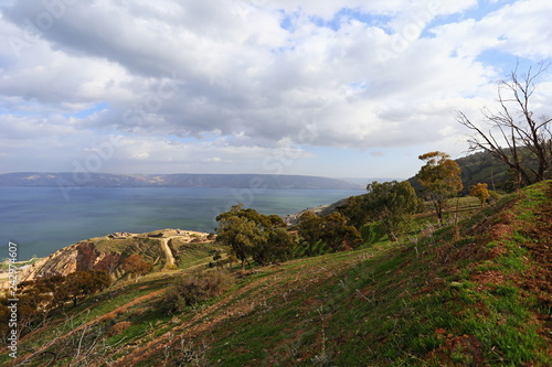 landscape with mountains and blue sky