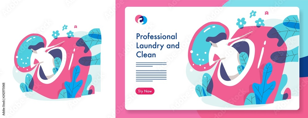 Fototapeta premium Laundry business template.