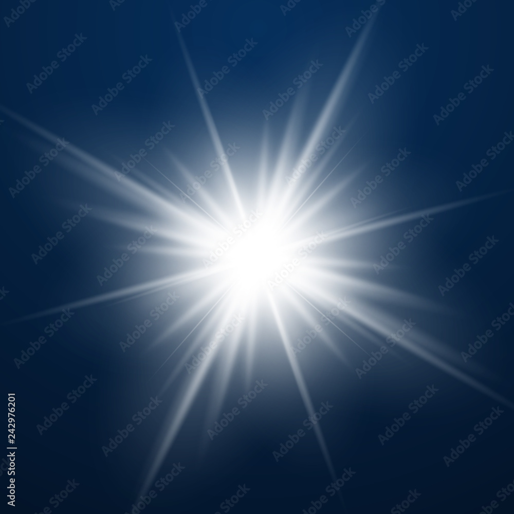 Lens flare effect isolated. 