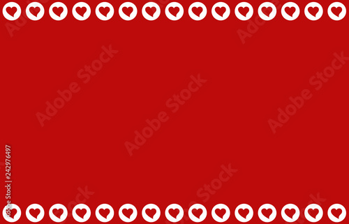 seamless pattern from white hearts on a red background. Valentine's day card