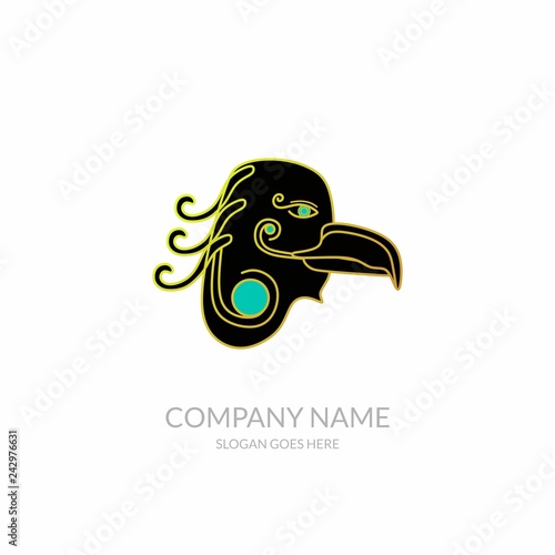 Animal Nature Farm Agriculture Business Company Stock Vector Logo Design Eagle Bird Black Gold Blues Template