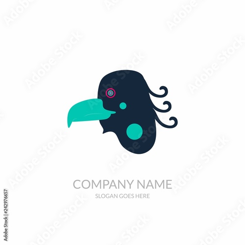 Animal Nature Farm Agriculture Business Company Stock Vector Logo Design Eagle Bird Blue Turquise Template