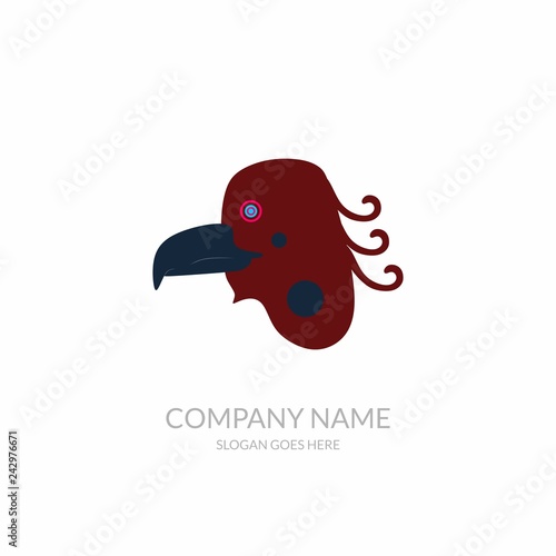 Animal Nature Farm Agriculture Business Company Stock Vector Logo Design Eagle Bird Red Blue Template