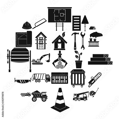 Sturdy house icons set. Simple set of 25 sturdy house vector icons for web isolated on white background