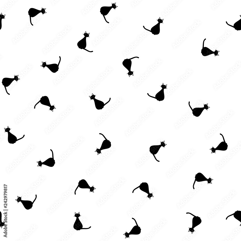Seamless pattern of black cats. Seamless pattern of black cats.