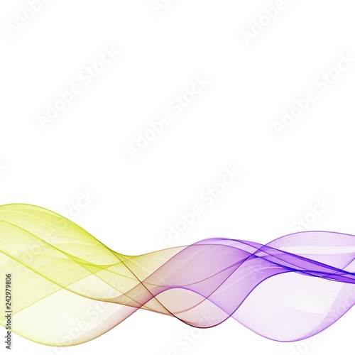 Abstract wave smoke on a white background.The colored lines.