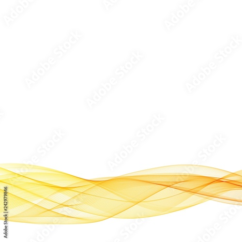 Abstract orange waves - data stream concept. Vector illustration. Clip-art