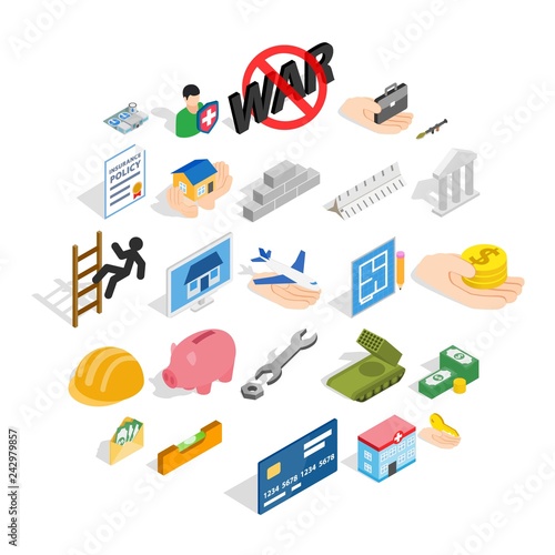 Bonanza icons set. Isometric set of 25 bonanza vector icons for web isolated on white background