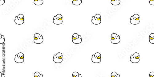 Fotografie duck seamless pattern vector rubber ducky isolated cartoon illustration bird bat