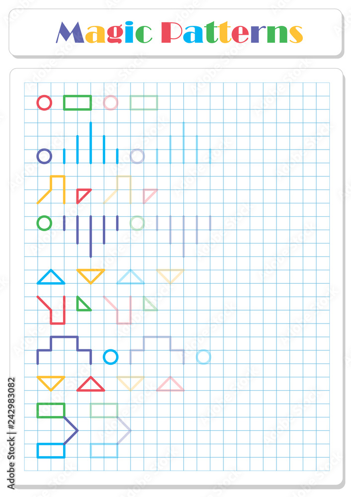Continue the pattern with crayons or felt-tip pens Continue the pattern with crayons or felt-tip pens