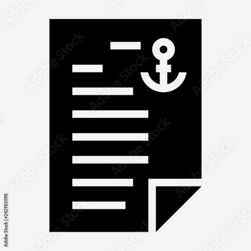 Glyph bill of lading pixel perfect vector icon