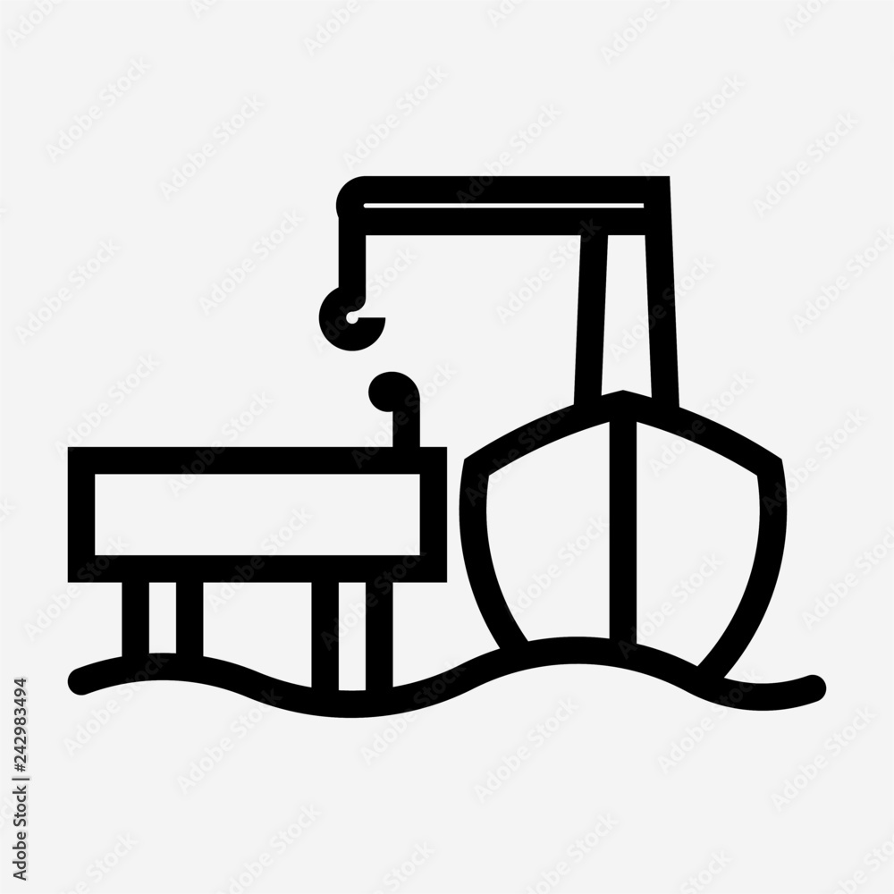 Outline quay pixel perfect vector icon Outline quay pixel perfect vector icon