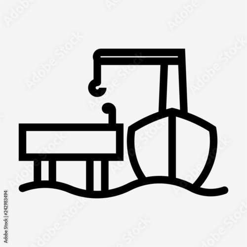 Outline quay pixel perfect vector icon