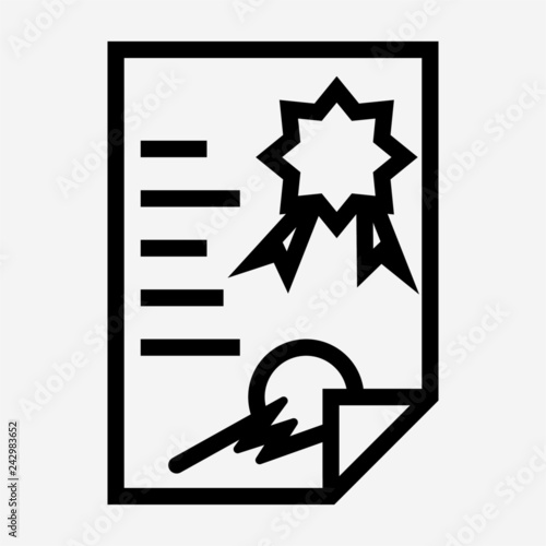 Outline certificate of origin pixel perfect vector icon