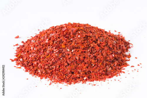 pile of korean chilly gochugaru  flakes photo