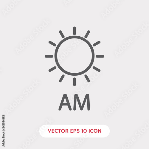 am icon. am vector symbol. Linear style sign for mobile concept and web design. am pm symbol illustration. Pixel vector graphics - Vector	
