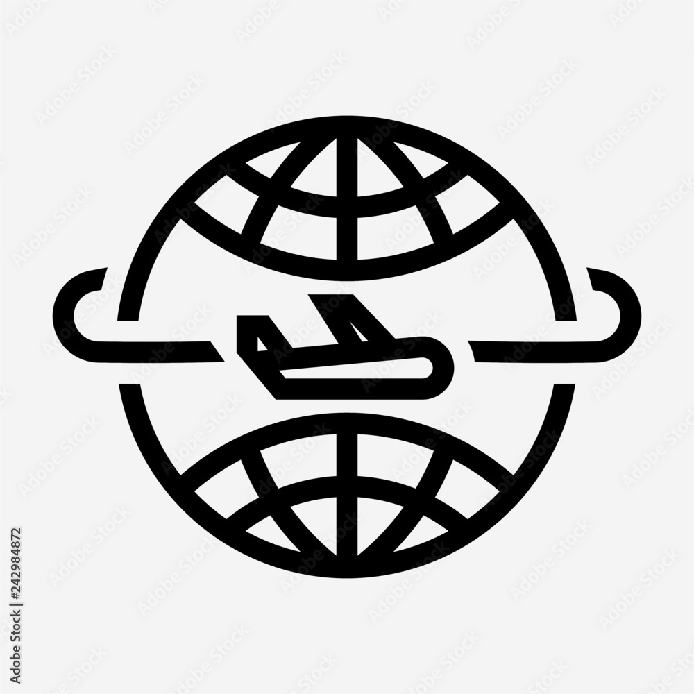 Outline globe pixel perfect vector icon Outline globe pixel perfect vector icon