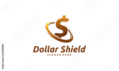 Dollar Shield logo designs concept vector  Finance Logo template